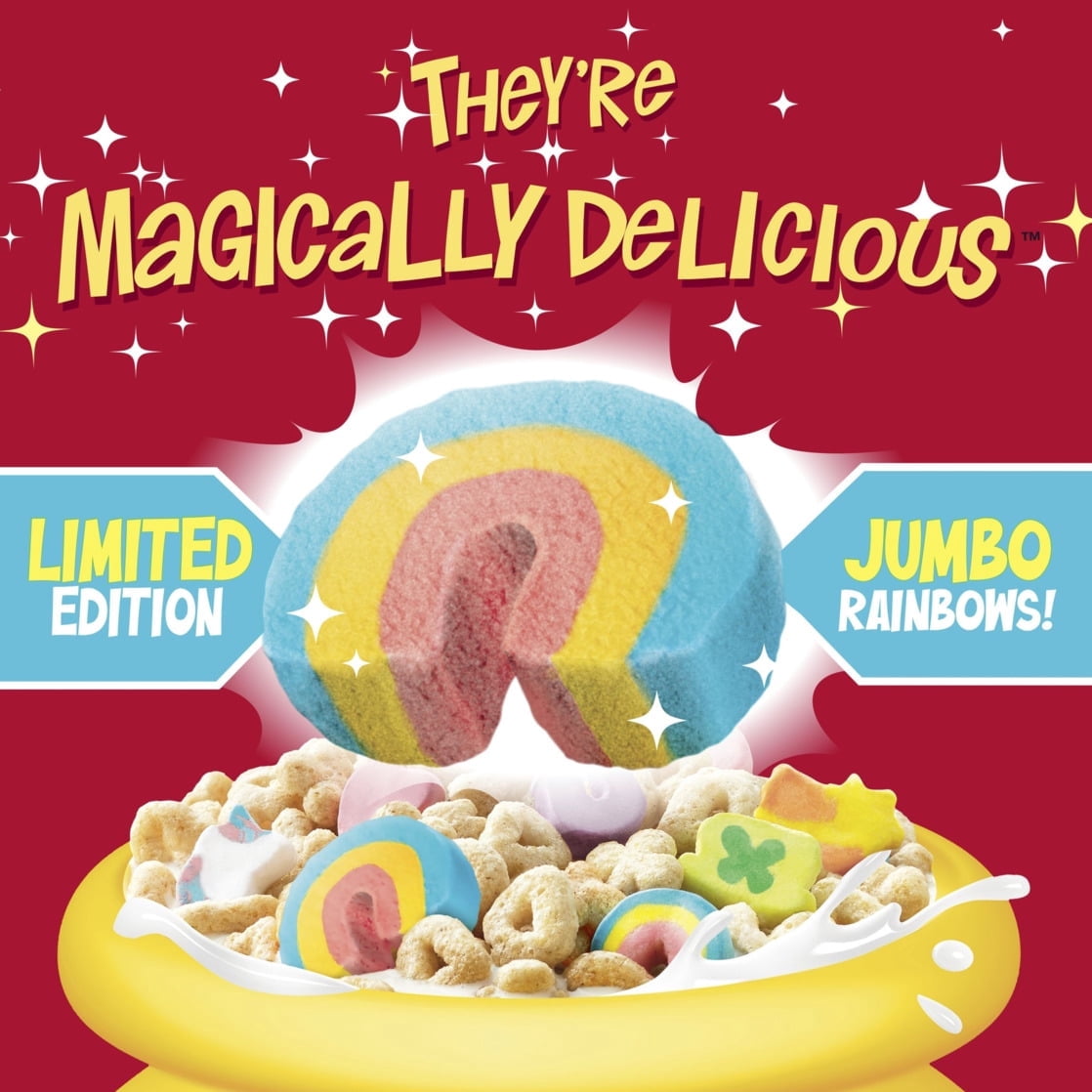 Lucky Charms Gluten Free Cereal with Marshmallows, Kids Breakfast Cereal, Mega Size, 26.1 oz (Pack 2)