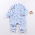 thumbnail image 2 of JUMEYU Baby Boy Newborn Clothes Infant Baby Boy Girl Romper Jumpsuit Long Sleeve Zip Up One Piece Baby Clothes 0 3 6 9 12 18 24 Months (Sky Blue,0-3 Months), 2 of 7