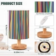 thumbnail image 3 of Bright and Rainbow Color Stripes Bedside Table Lamp LED Warm Lights with USB Charging Port Retro Cylinder Desk Lamps, 3 of 7