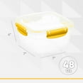 thumbnail image 2 of Superio Lock and Fresh Airtight Food Storage Containers with Lids for Kitchen Pantry Organization , BPA Free, Lunch, and Meal Prep Plastic Containers, 48 oz. Square Sealed Container, Yellow, 6 pack, 2 of 7