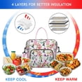 thumbnail image 4 of Pioneer Flower Floral Print Pattern Womens Lunch Box for Work,Insulated Large Lunch Bag for Tween and Teen,Loncheras Para Mujer,Leakproof Adult Lunch Bag for Work,Beach,Travel,Picnic,Camping, 4 of 7