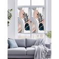 thumbnail image 4 of Static Cling Non Adhesive Window Film, Boho Geometric Window Privacy Film Frosted, Modern Abstract Art Tropical Striped Opaque Window Coverings for Small Windows, Home, 17.7 x 39.3 Inches, 4 of 9