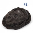 thumbnail image 2 of Mens Toupee Male Hairpieces Human Hair Replacement System Fine Mono Top and PU Perimeter Toupee for Men Medium Density 6" Durable Male Hair Prosthesis, 2 of 7