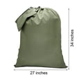 thumbnail image 2 of Mochila de lavandería extra grande, resistente y pesada con cierre de cordón, correas de hombro ajustables y lavable para colegio, dormitorio universitario, campamento o apartamento (verde militar) -, 2 of 3