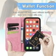 thumbnail image 4 of iPhone 13 Mini Case, Wallet Folio Case Magnetic Closure RFID Blocking Card Slots Kickstand Shockproof Case for 2021 iPhone 13 Mini,Pink, 4 of 6