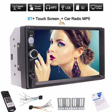 Double din 7 inch Capacitive Touchscreen car Multimedia Player NO DVD/CD for all universal 2 din cars in dash car pc system radio stereo support FM usb TF Bluetooth + Microphone +