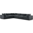 thumbnail image 1 of Modway Commix 6 Piece Down Filled Overstuffed Sectional Sofa Set in Gray, 1 of 8
