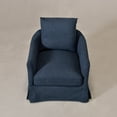 thumbnail image 6 of Navy Polyester Upholstered Swivel Barrel Armchair with Removable Washable Slipcover for Living Room, Bedroom, Feather Blend Cushion, Solid Wood Frame, Pillow Back, Fully Assembled, 6 of 13