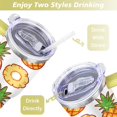 thumbnail image 5 of 40 oz Tumbler Pineapple with Handle Vacuum Insulated Water Bottle SpillProof Mug Car Cup Holder Friendly for Travel Commuting, 5 of 7