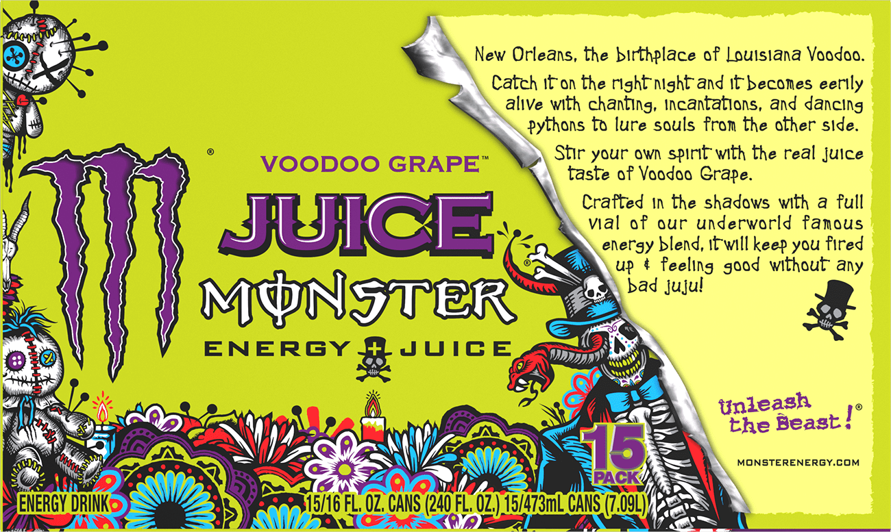 Juice Monster VOODOO Grape 15 Pack - 16 Fl Oz