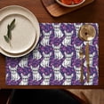 thumbnail image 5 of Purple French Bulldog Summer Placemats Table Placemats Set Of 4-Linen Kitchen Washable Placemats Table Mats 11.8"x17.7"Non-Slip Heat Resistant, 5 of 6