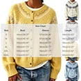 thumbnail image 3 of Sweater for Women Crew Neck Button Down Cardigan Fair Isle Knit Long Sleeve Relaxed Fit Casual Fall Pullover, 3 of 5