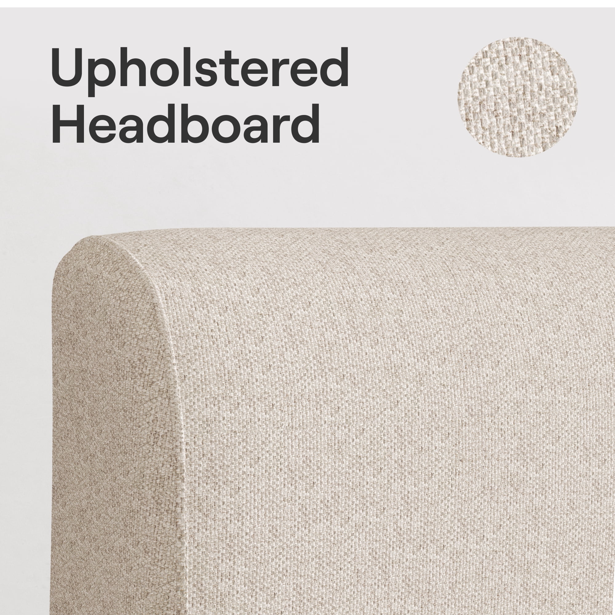 Nectar Upholstered Headboard - Full - Linen - Attachable to Nectar Bamboo Bed Frame (sold seperately) - Easy Tool Free Set Up - Contemporary and Durable