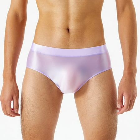 

Men Oil Shiny Panties Low Rise Bulge Pouch Briefs Underwear High elasticity