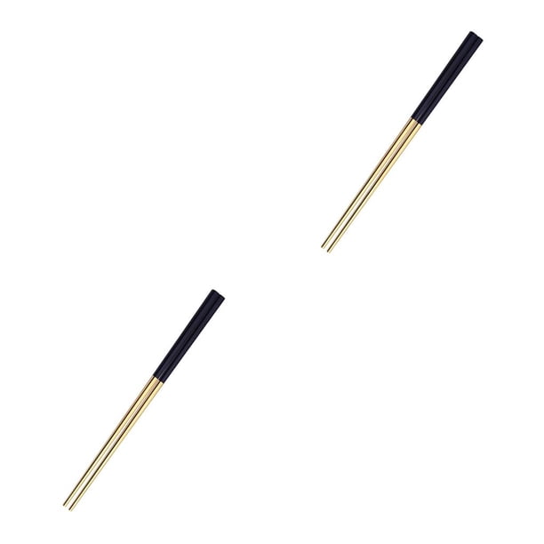 Naiovety 304 Stainless Steel Square Chopsticks Polished for Hotel Kitchen 2piezas Oro negro