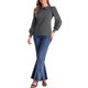 thumbnail image 2 of INSPIRAR CHIC Blusas de Manga Larga con Cuello Peter Pan de Houndstooth en Gris y Negro, 2 of 6