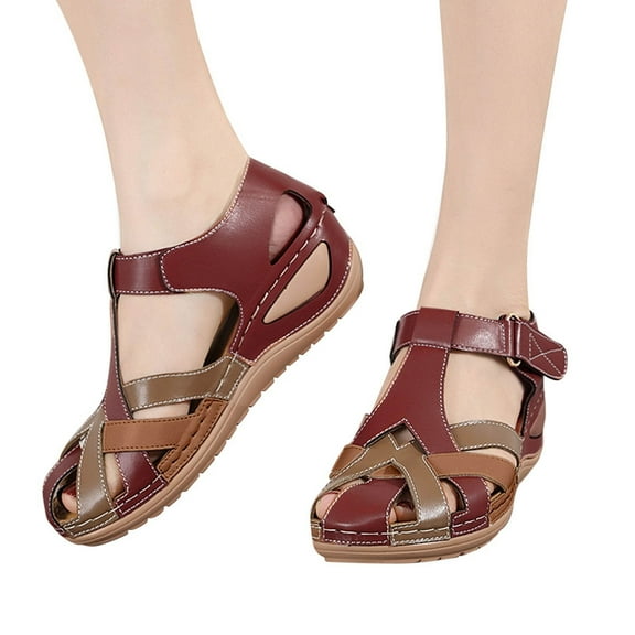 Mostsola Sandals for Women 2025 Fashion Closed Toe Wedge Sandals Casual Hollow out Walking Shoes