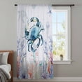 thumbnail image 4 of Coastal Animals Sheer Curtains 108" Extra Long, Summer Ocean Crab Turtle Coral Jellyfish Blue Light Filering Curtains, Privacy Drapes Simi Floor to Veiling Curtain for Living Room Window Treatment, 4 of 9