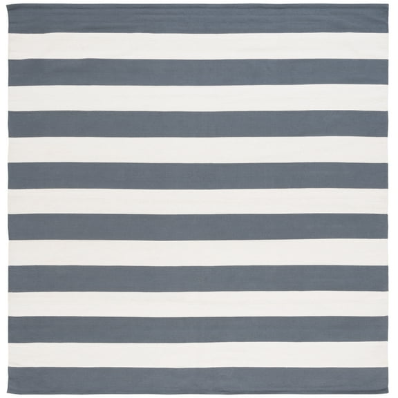 SAFAVIEH Montauk Saranna Geometric Cotton Area Rug, Grey/Ivory, 7' x 7' Square