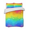 thumbnail image 2 of Rainbow Oil Painting Queen Size Down Alternative Comforter, Lightweight Comforter Quilt Bedding Set with Pillow Shams Watercolor Colorful Abstract Art All Seasons Bed Comforter Duvet Insert 90"x96", 2 of 7