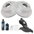 thumbnail image 2 of TRQ Performance Brake Rotor Metallic Pad Front Kit w/Chemicals for Jeep BKA16594 Fits select: 1997-1999 JEEP WRANGLER / TJ, 1990-1995 JEEP WRANGLER / YJ, 2 of 8