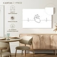 thumbnail image 5 of Elephant Stock Heartbeat Wall Art - Horizontal Canvas Wall Art - Living Room Wall Decor - Love Canvas - White And Black Decor - 36" x 24", 5 of 8