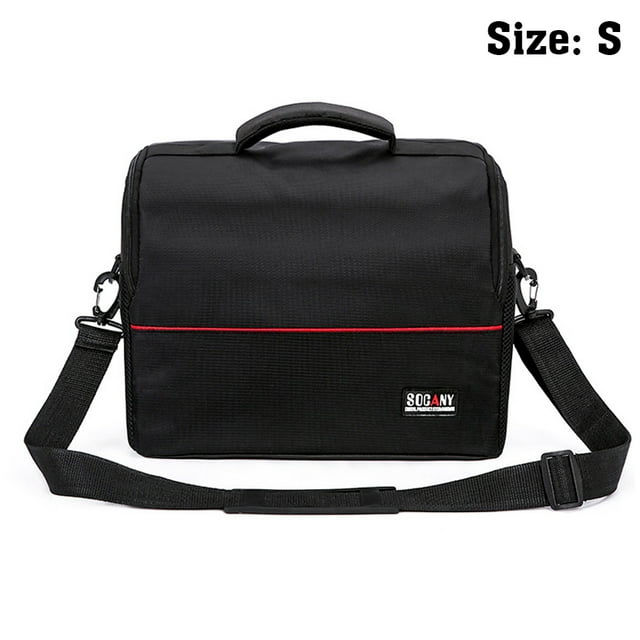Graflsoa Compact Durable Nylon Projector Carrying Case with Sponge Padding, Anti-Static & Shockproof Design, Black, Small Size, Ideal for Travel & Meetings