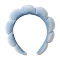 thumbnail image 1 of Diadema con forma de nube con tejido de terciopelo dorado, con parte superior torcida y para lavarse la cara, fácil de usar, ajuste cómodo, buen material, 1 of 6