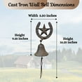 thumbnail image 3 of Cast Iron Rustic Western Farmhouse Decor Star Horseshoe Door Wall Dinner Bell, 3 of 7