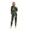 thumbnail image 3 of Odeerbi Christmas Onesie Pajamas for Family Holiday Sleep Jumpsuit Long Sleeve Family Christmas Pajamas Matching Sets Mom Fashion Printed Hooded Jumpsuit Sleepwear PJs Set Green, 3 of 5