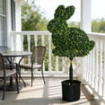 thumbnail image 4 of Eespoir Easter Bunny Topiary Bunny Shaped Topiary Trees, Artificial Boxwood Topiary Bunny for Outdoor Spring Easter Decorations, 29.5", 4 of 6