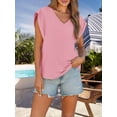 thumbnail image 5 of Women's Summer T-Shirt Casual V Neck Cap Sleeve Loose Fit Basic Top, 5 of 7