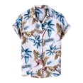 thumbnail image 1 of Camisa de manga corta de un solo pecho con botones informales para la playa para hombre Pompotops oipoqjl44581, 1 of 9