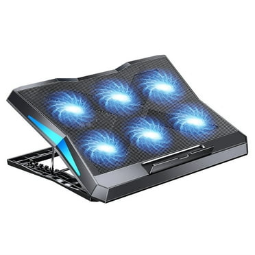 KOSIY Laptop Cooler Laptop Cooling Pad with 6 Quiet Fans 2 USB Ports Adjustable Heights Speeds