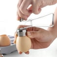 thumbnail image 3 of Egg Separator Metal Stainless Steel Egg Scissors Egg Topper Cutter Triangle Shape Shell Opener Boiled Egg Open Creative Kitchen Accessories Tools, 3 of 9