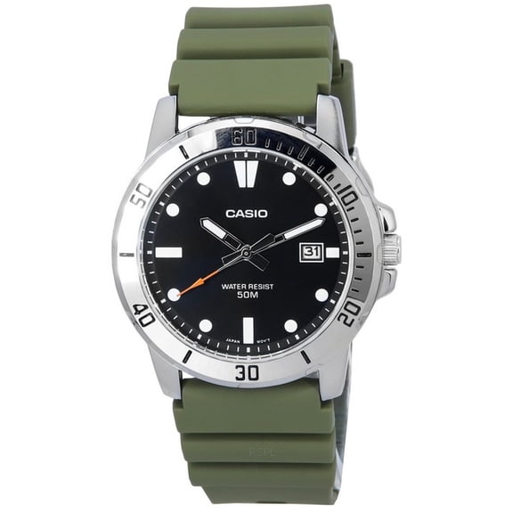 Casio Standard Analog Resin Strap Black Dial Quartz MTP-VD01-3E MTPVD01-3E Men's Watch