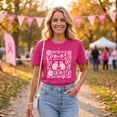 thumbnail image 5 of Womens Breast Cancer Awareness Shirt Short Sleeve Pink Ribbon Hummingbird Cross Floral Print T-Shirts Casual Support Warrior Crew Neck Tops, 5 of 5