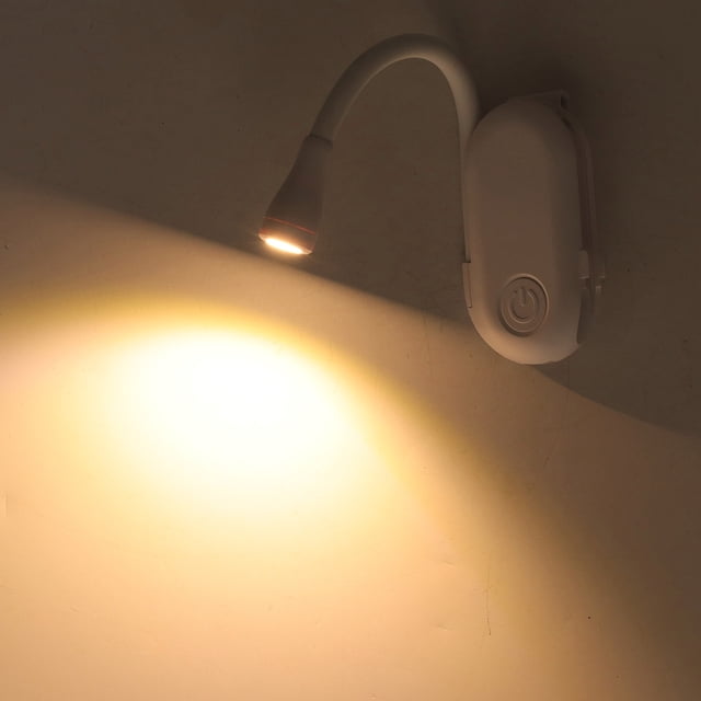 Lámpara de lectura recargable por USB BuyWeek Luz de lectura con clip PVC 400 mAh 5 V 3 W