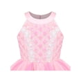 thumbnail image 6 of Sunny Fashion Girls Halter Dress Peach Pleated Ruffle Princess Sequin Elegant Tulle 6 Years, 6 of 8