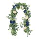thumbnail image 1 of Guirnalda de flores artificiales de eucalipto con rosas, guirnalda de flores artificiales, enredadera de rosas falsas para centro de mesa, camino de mesa, decoración de fondo de pared, 1 of 8