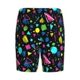 thumbnail image 7 of Daiia Geometric 1980s Styled Mens Woven Stretch Pajama Short,Short Pajama Pants-Large, 7 of 7