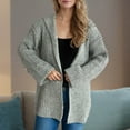 thumbnail image 2 of Aloohaidyvio Cardigans for Women Womens Chunky Knit Open Front Sweater Long Sleeve Button Loose Short Cardigan Outerwear Coats Gray M, 2 of 5