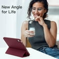 thumbnail image 2 of Compatible with iPad (A16) 11th Generation Case 11 Inch 2025, for iPad 10th Generation Case 10.9 Inch 2022 with Pencil Holder, Slim Trifold Stand Protective Cover with Soft TPU Back, Wine Red, 2 of 15