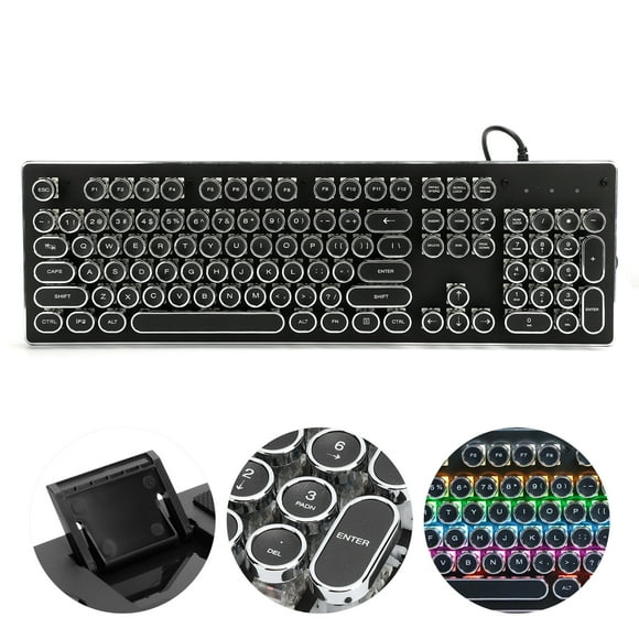 104 Keys Mixed Light Ergonomic Design Mechanical Gaming Keyboard with Key Click