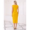 thumbnail image 5 of DARING DIVA Sleeveless Sheath Boat Neck Pencil Dress 2XL Yellow, 5 of 6