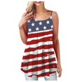 thumbnail image 2 of Yievot 4Th Of July Woman Oversized Tank Tops Fashion Sleeveless Round Neck Leisure 2024 Summer Tops Flowy Womens Camisole Shirts Clothes On Clearance Red XXXXL, 2 of 5