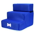 thumbnail image 2 of Flmtop Small Dog Cats Pet 3 Steps Removable Non-slip Ramp Climbing Detachable Bed Ladder Deep Blue, 2 of 9