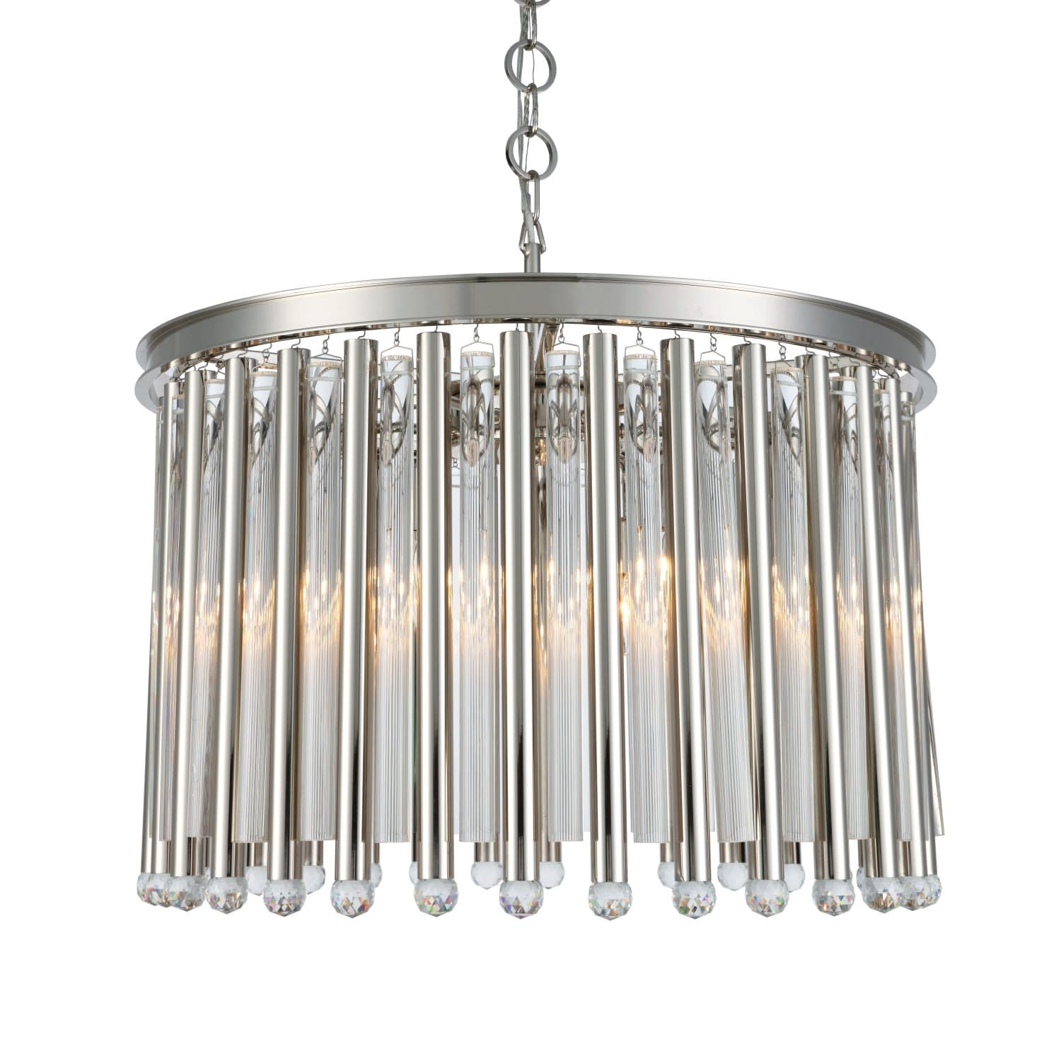 Elegant Lighting 1140D26 Maxwell 26" 6 Light Chandelier Nickel