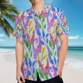 thumbnail image 5 of High Quality Hawaiian Shirts for Men Short Sleeve Aloha Beach Shirt Floral Summer Casual Button Down Shirts Blouses CMJ3DR, 5 of 7