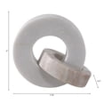 thumbnail image 4 of Marble Double Ring Sculpture for Home and Bathroom Decor - Decorative Office Accent for Desk, Shelf, or Coffee Table - Intertwined Statue Ornament for Living Room Decor - 6", White & Beige, 4 of 11
